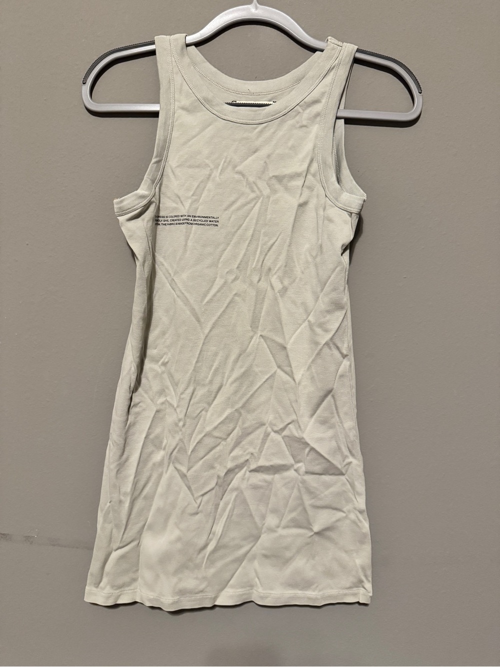Pangaia Light Sage Ribbed Tank Dress